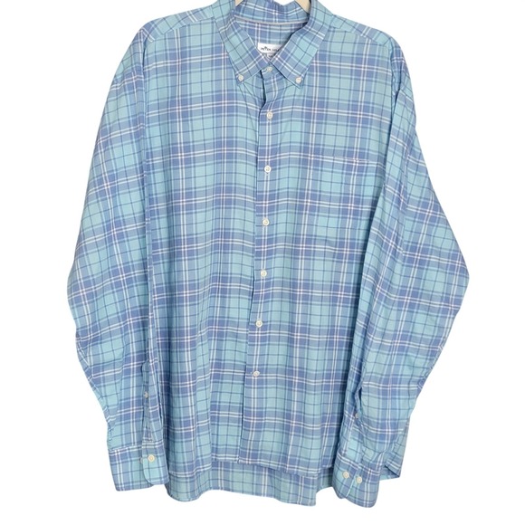 Peter Millar Other - Peter Millar Mens XXL Blue Plaid Island Shirt Long Sleeve Cotton Button Down